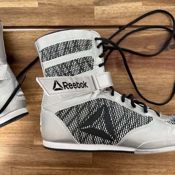 Reebok Boxing Boots shoes, Lace Up Ankle Strap Black/Silver Men’s Size 11 - Picture 15 of 16